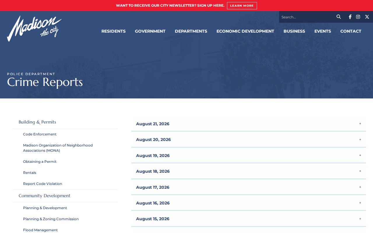 Madison County Madison Police Crime Reports official arrest narrative archive