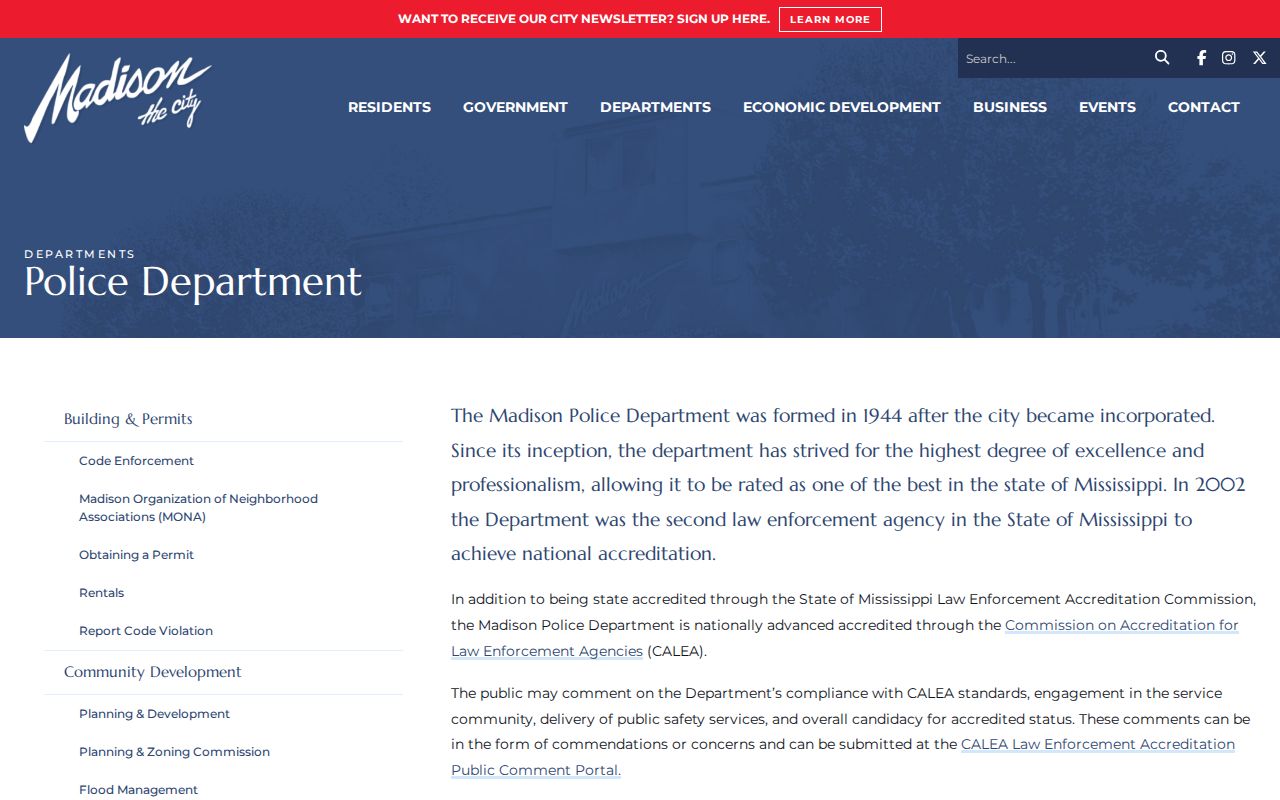 Madison County Madison Police Department records contact page
